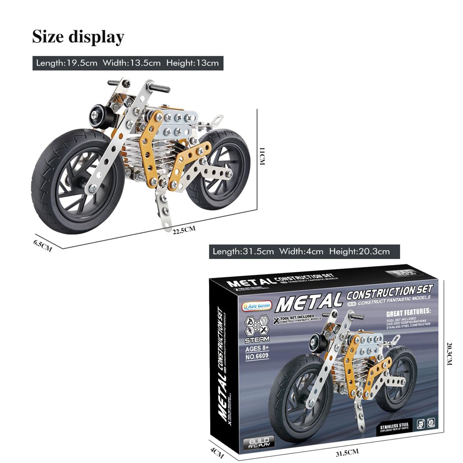 Metal DIY Bike Building Blocks for Kids (bike 162 pc of Bike Tool / 1 Set】 Metal DIY Bike Building Blocks for Kids (bike 162 pc of Bike Tool / 1 Set】